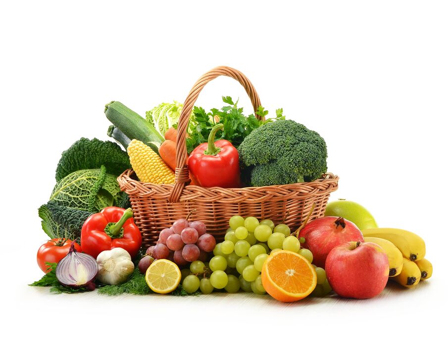 svježe voće i povrće na dijeti